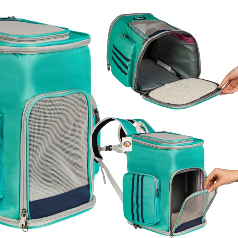 Furrever Friends Catbox Turquoise Backpack Carrier